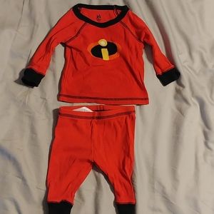 Disney incredibles baby pjs 3-6 mo